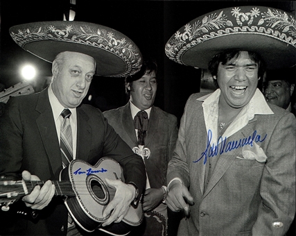 Tommy Lasorda & Fernando Valenzuela Dual Signed 16x20 Photo Wearing Sombreros (FSC)